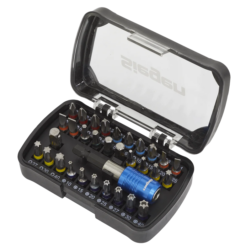 Sealey Siegen Colour-Coded Power Tool Bit Set 32 Piece