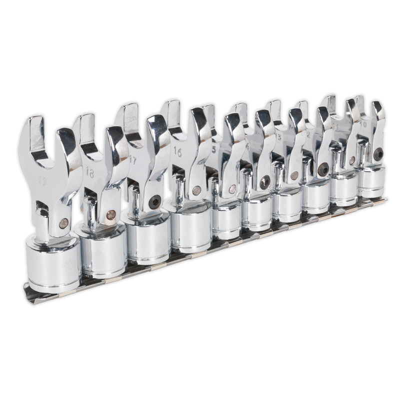 Sealey Siegen Crow's Foot Spanner Set 10 Piece 3/8" Drive