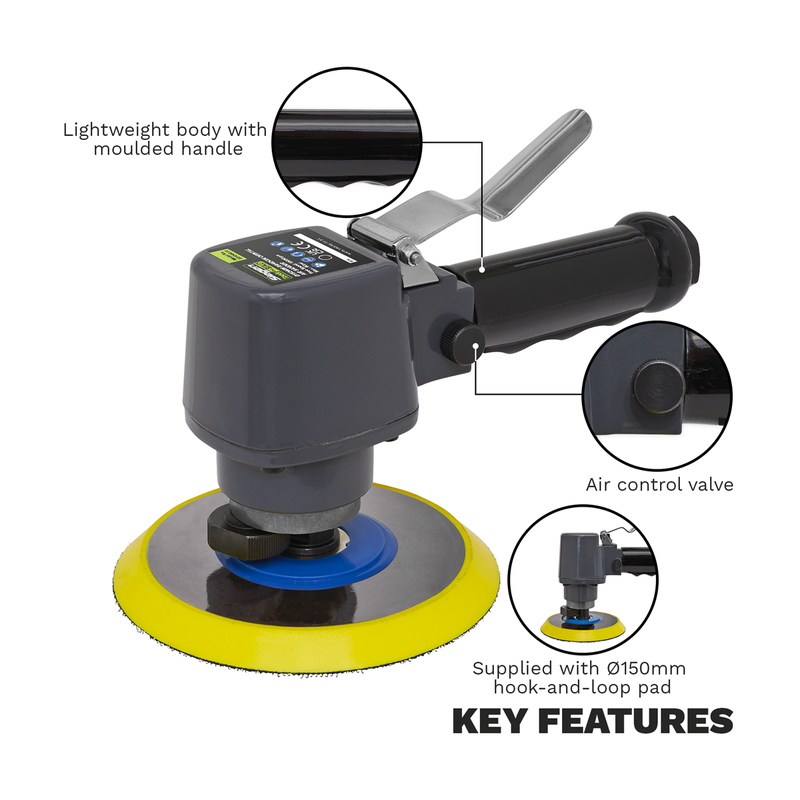 Sealey Siegen Air Random Orbital Sander 150mm 10000rpm
