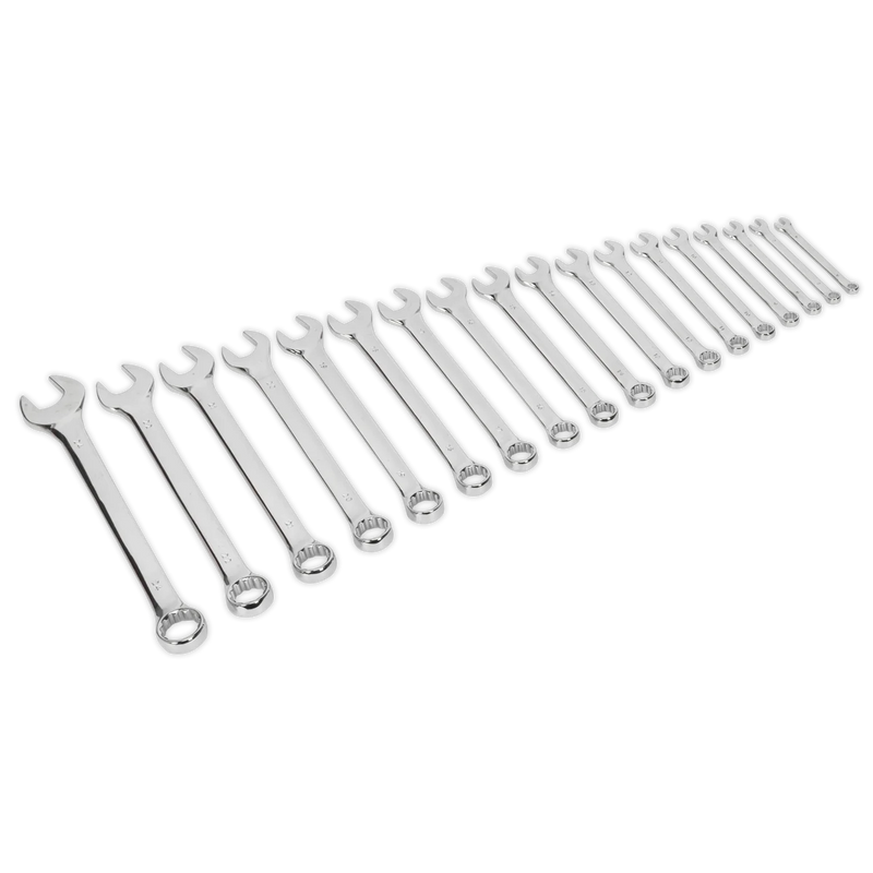 Sealey Siegen Combination Spanner Set 18 Piece 6-24mm Chrome Vanadium