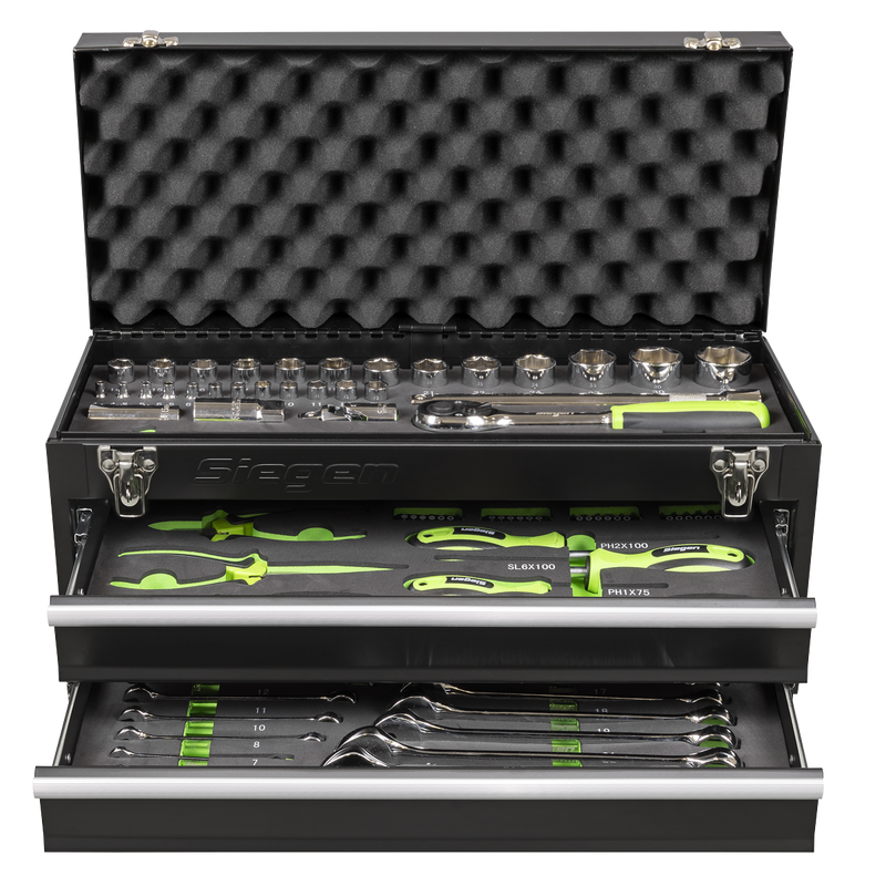 Sealey Siegen 2 Drawer Portable Tool Chest with 90 Tools
