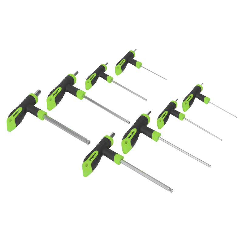 Sealey Siegen T-Handle Ball-End Hex Key Set 8 Piece 2-10mm