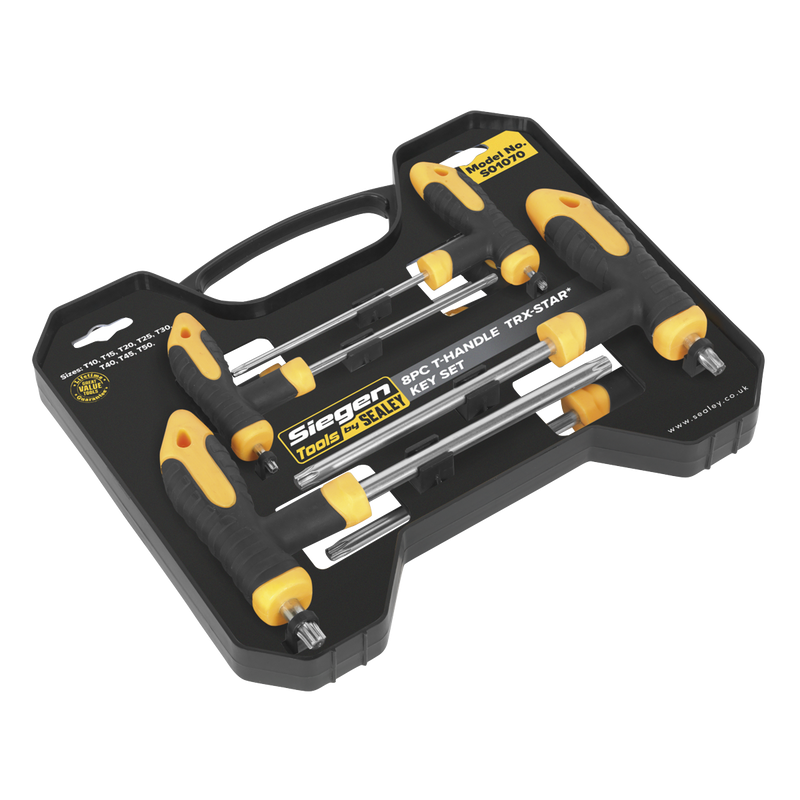 Sealey Siegen T-Handle TRX-Star Key Set 8 Piece, Length 150-205mm