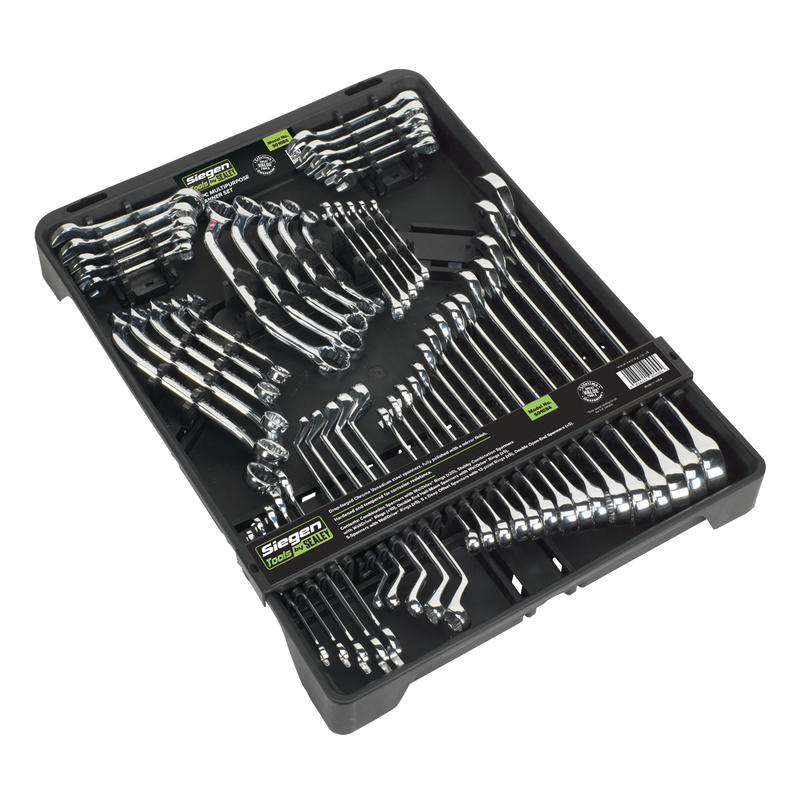 Sealey Siegen Multipurpose Spanner Set 50 Piece, 7.53kg