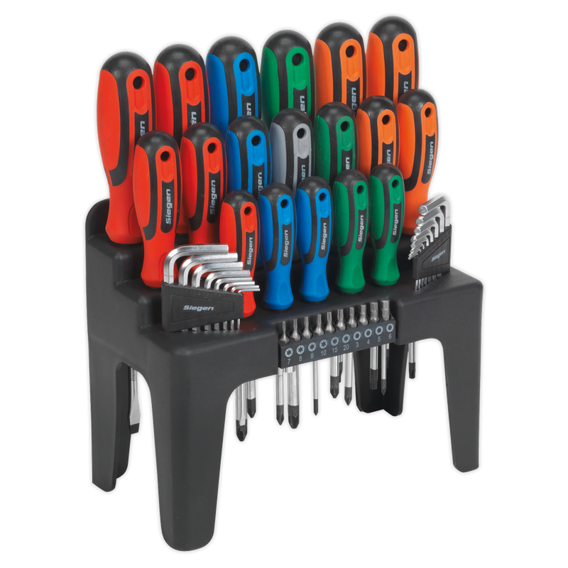 Sealey Siegen Screwdriver Set 44 Piece with Hex Keys and Bits S01090