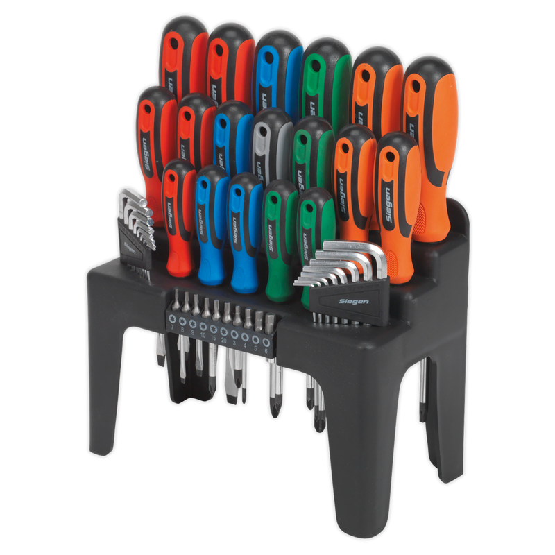 Sealey Siegen Screwdriver Set 44 Piece with Hex Keys and Bits S01090