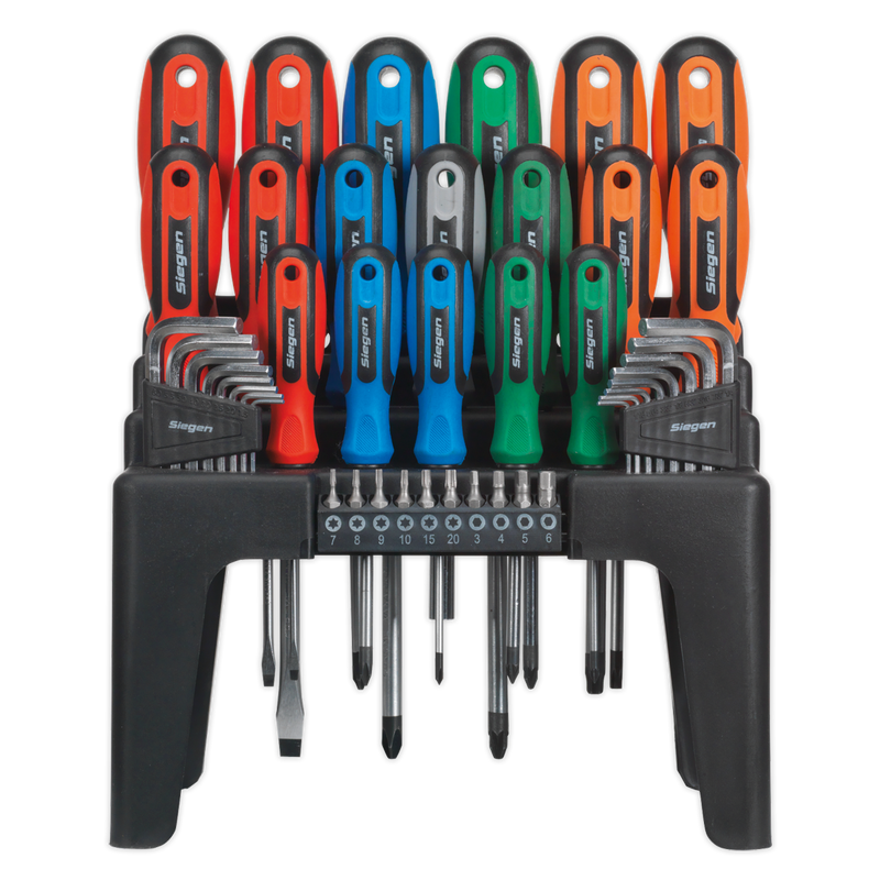 Sealey Siegen Screwdriver Set 44 Piece with Hex Keys and Bits S01090