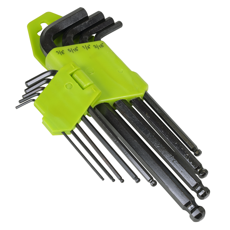 Sealey Siegen Long Ball-End Hex Key Set 9 Piece 75-180mm