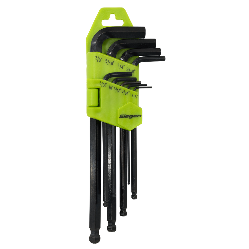 Sealey Siegen Long Ball-End Hex Key Set 9 Piece 75-180mm