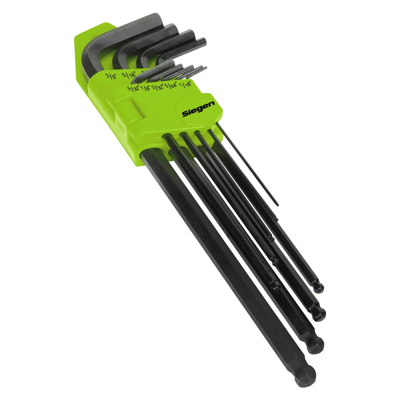 Sealey Siegen Hex Key Set 9 Piece Extra-Long 90-230mm