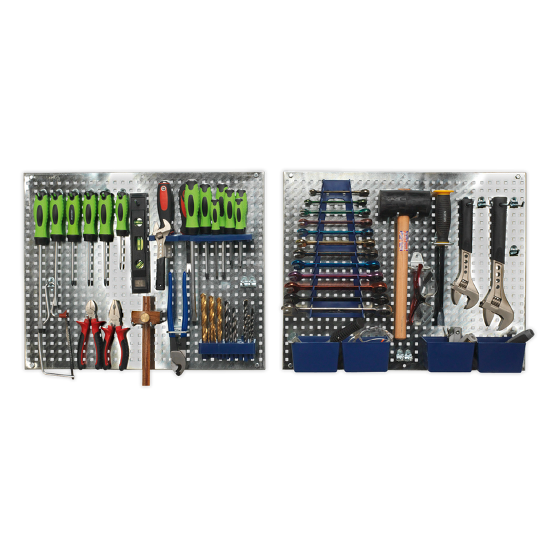 Sealey Siegen Wall Storage Pegboard Set 34 Piece - 560x460mm Panels