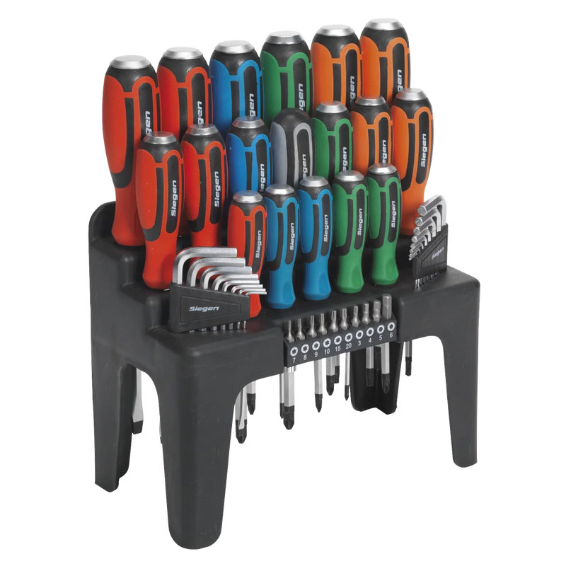 Sealey Siegen Hammer-Thru Screwdriver Set 44 Piece with Magnetic Tips