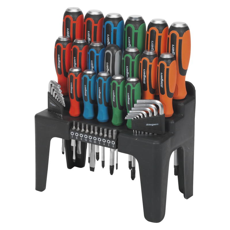 Sealey Siegen Hammer-Thru Screwdriver Set 44 Piece with Magnetic Tips