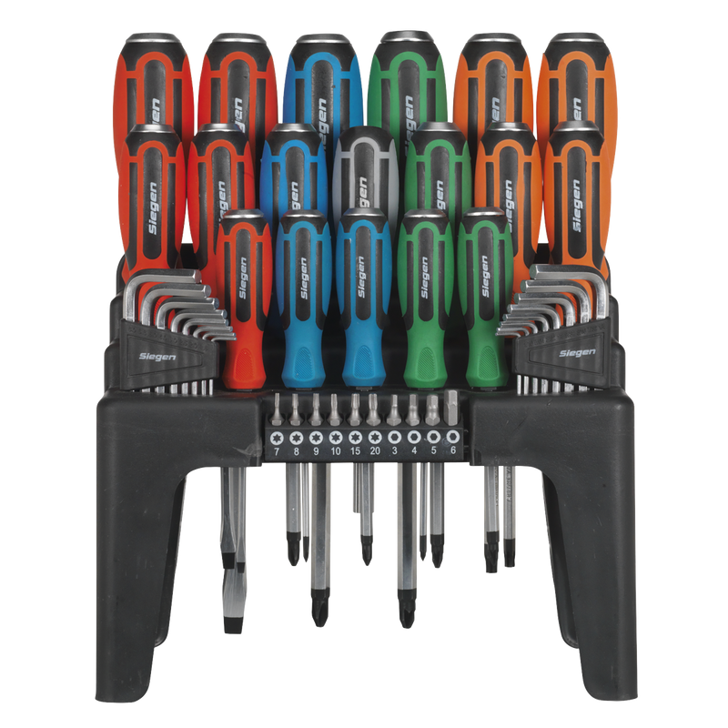 Sealey Siegen Hammer-Thru Screwdriver Set 44 Piece with Magnetic Tips