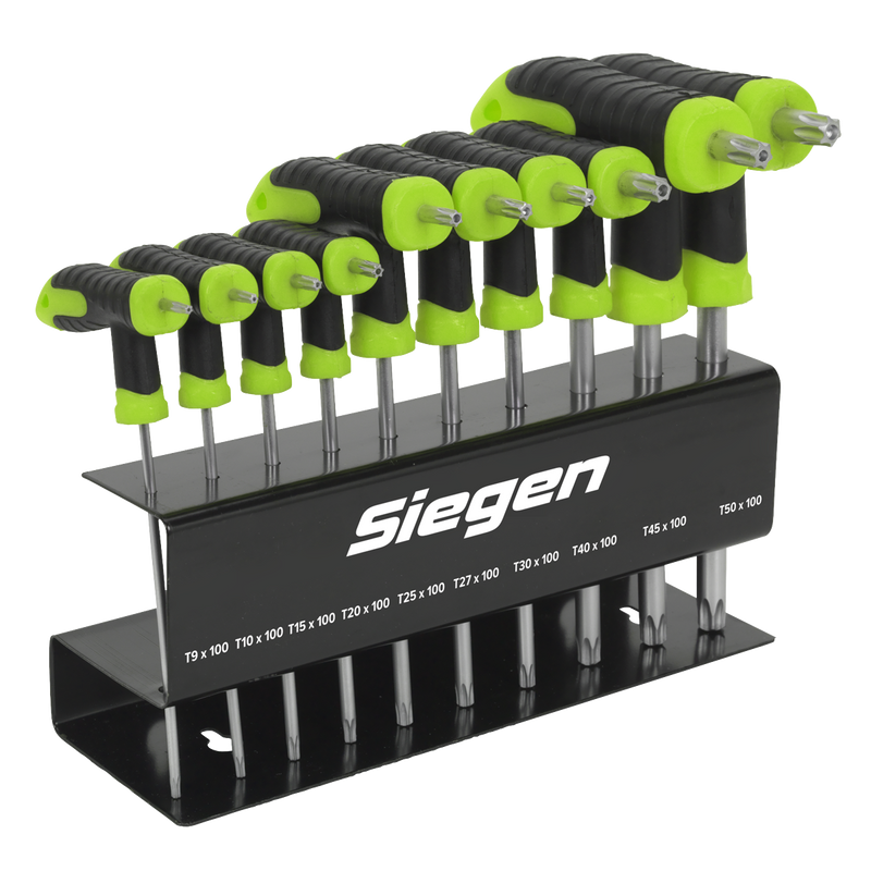 Sealey Siegen T-Handle TRX-Star Key Set 10 Piece, Length 135-170mm