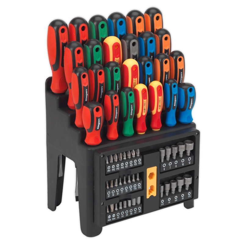 Sealey Siegen Screwdriver Set 61 Piece with Magnetizer/Demagnetizer