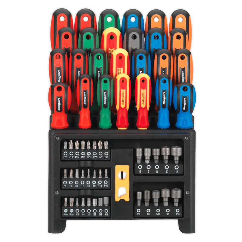 Sealey Siegen Screwdriver Set 61 Piece with Magnetizer/Demagnetizer