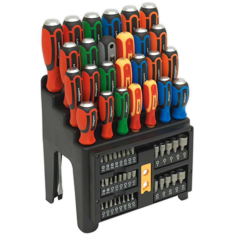 Sealey Siegen Hammer-Thru Screwdriver Set 61 Piece, Model S01153