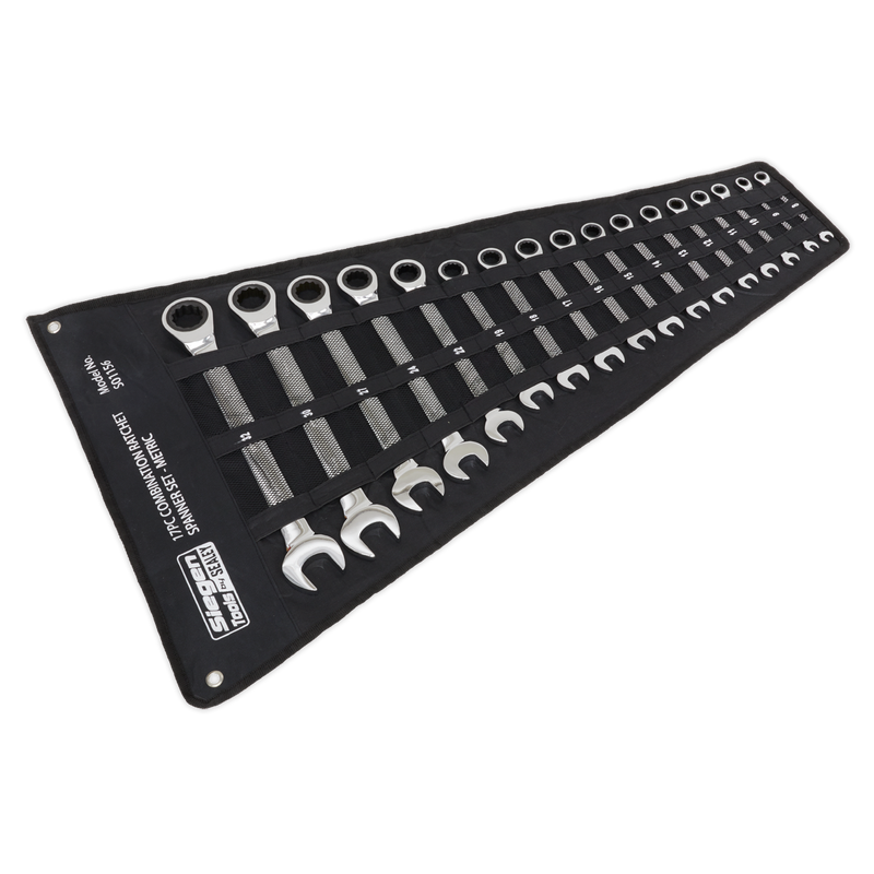 Sealey Siegen Combination Ratchet Spanner Set 17 Piece 8-32mm