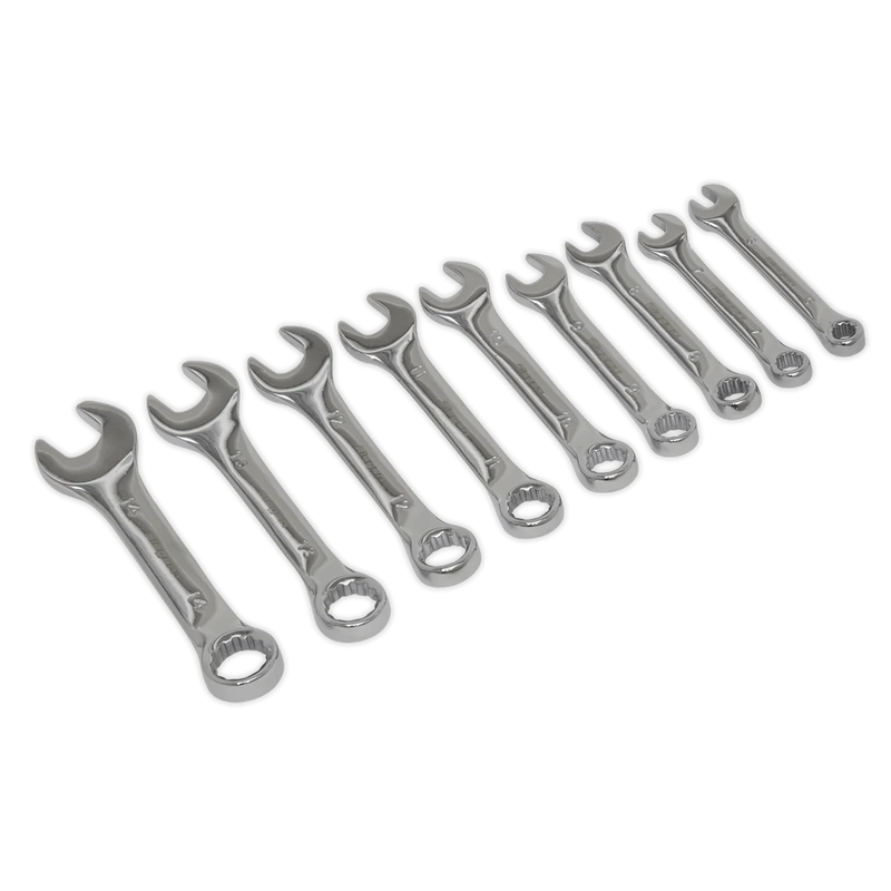 Sealey Siegen Stubby Combination Spanner Set 9 Piece 6-14mm