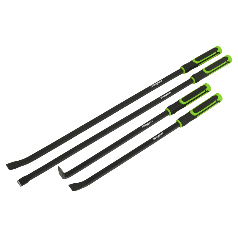 Sealey Siegen Heavy-Duty Pry Bar Set 4 Piece with Hammer Cap 600mm