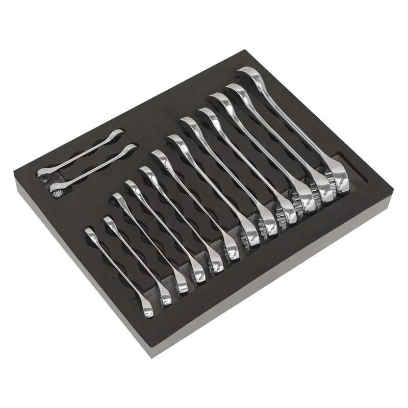 Sealey Siegen Stubby Combination Spanner Set 14 Piece 6-19mm