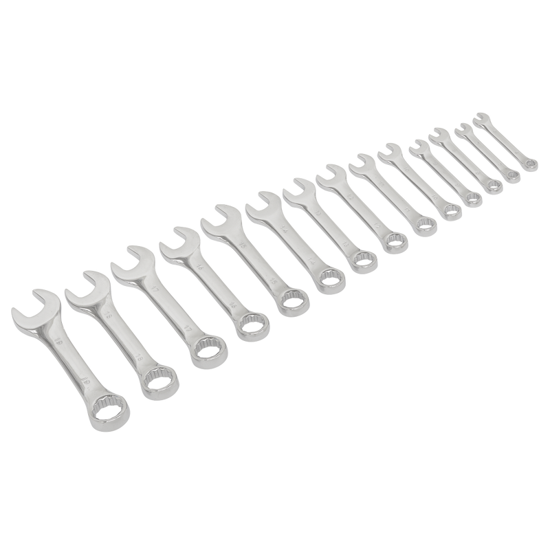 Sealey Siegen Stubby Combination Spanner Set 14 Piece 6-19mm