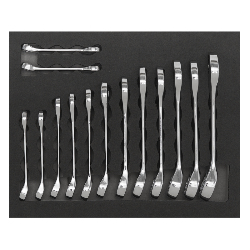Sealey Siegen Stubby Combination Spanner Set 14 Piece 6-19mm