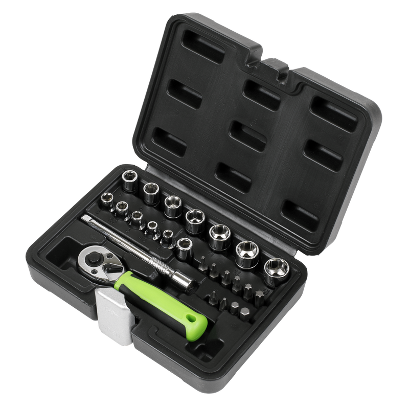 Sealey Siegen Socket Set 1/4" Sq Drive 25 Piece - Chrome Vanadium Steel