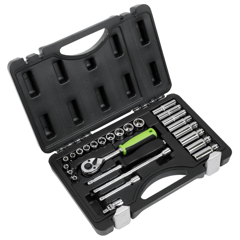Sealey Siegen Socket Set 1/4" Sq Drive 26 Piece with Ratchet Wrench