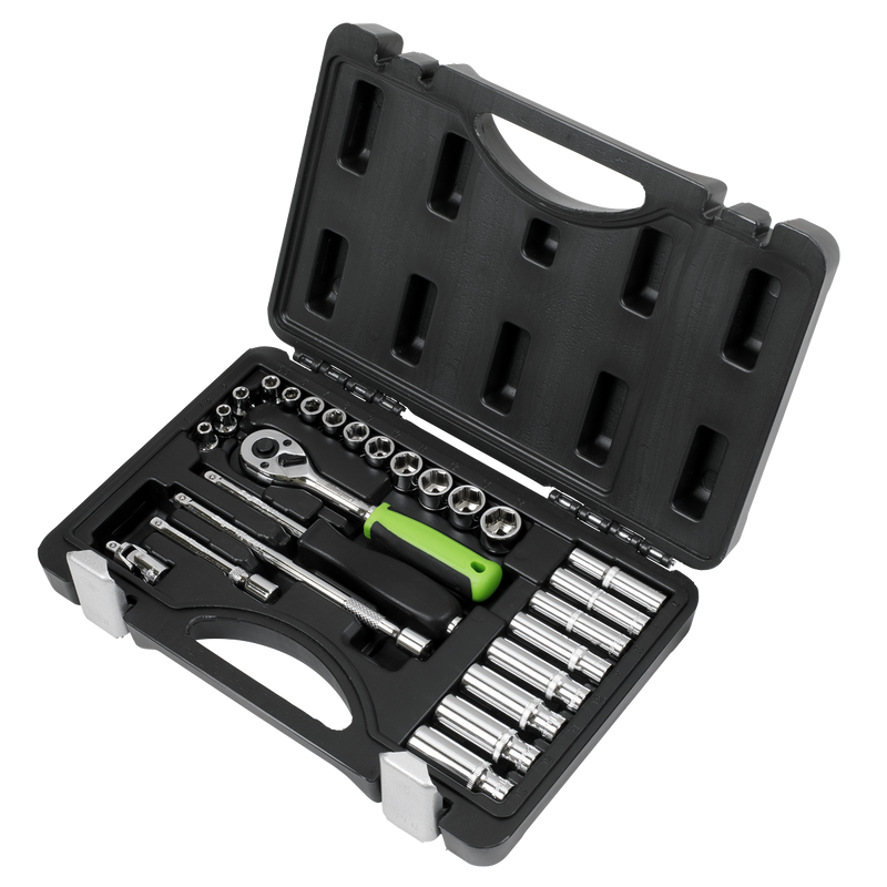 Sealey Siegen Socket Set 1/4" Sq Drive 26 Piece with Ratchet Wrench