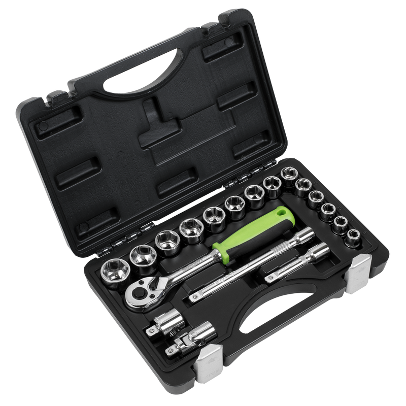 Sealey Siegen Socket Set 3/8" Drive 19 Piece with Ratchet Wrench