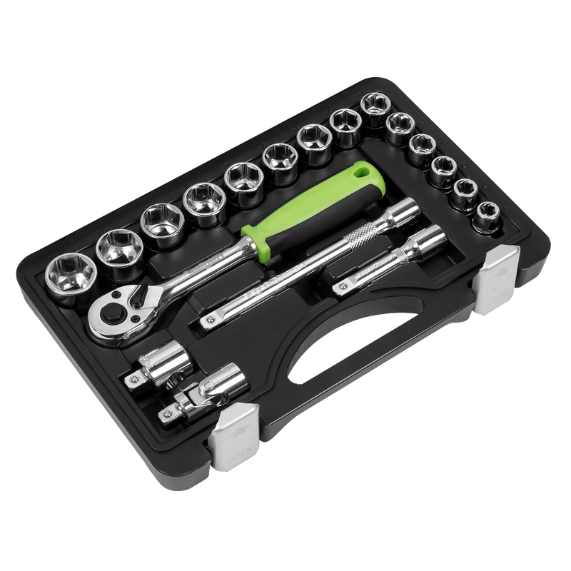 Sealey Siegen Socket Set 3/8" Drive 19 Piece with Ratchet Wrench