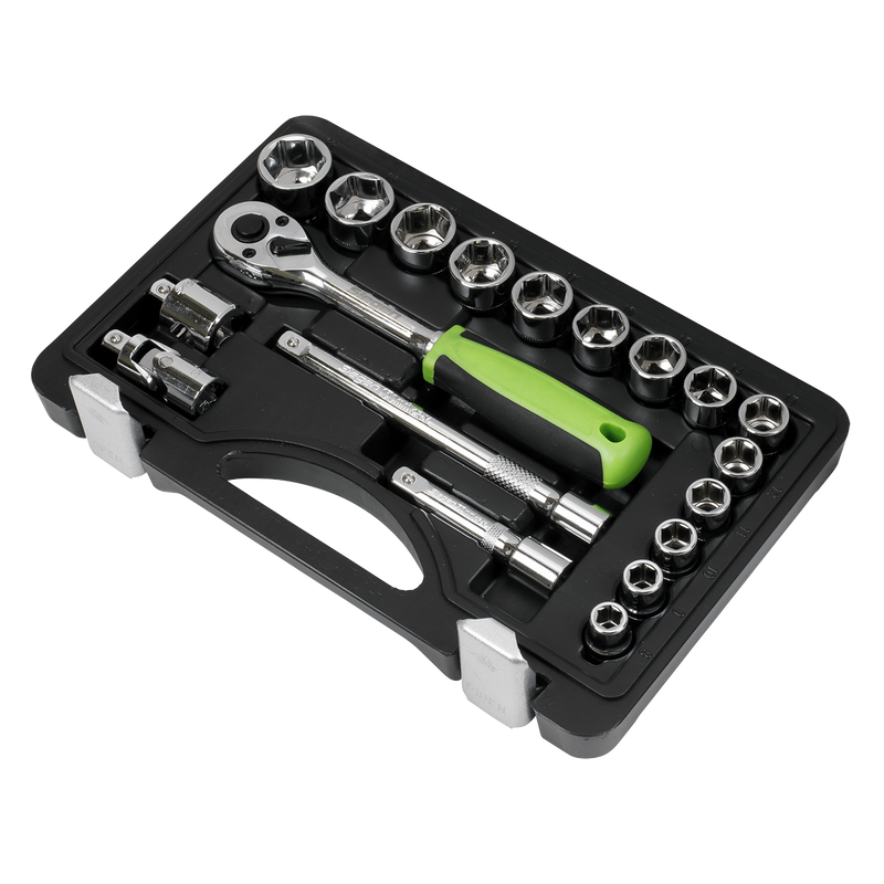 Sealey Siegen Socket Set 3/8" Drive 19 Piece with Ratchet Wrench