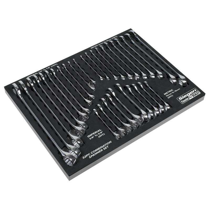 Sealey Siegen Combination Spanner Set 32 Piece Metric/Imperial S01239