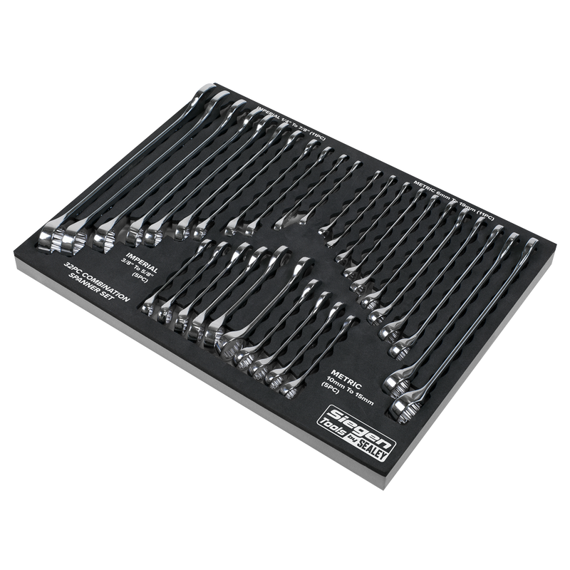 Sealey Siegen Combination Spanner Set 32 Piece Metric/Imperial S01239