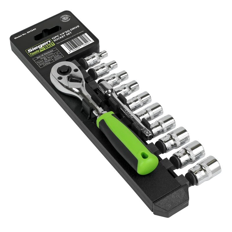 Sealey Siegen Socket Set 1/4" Sq Drive 12 Piece