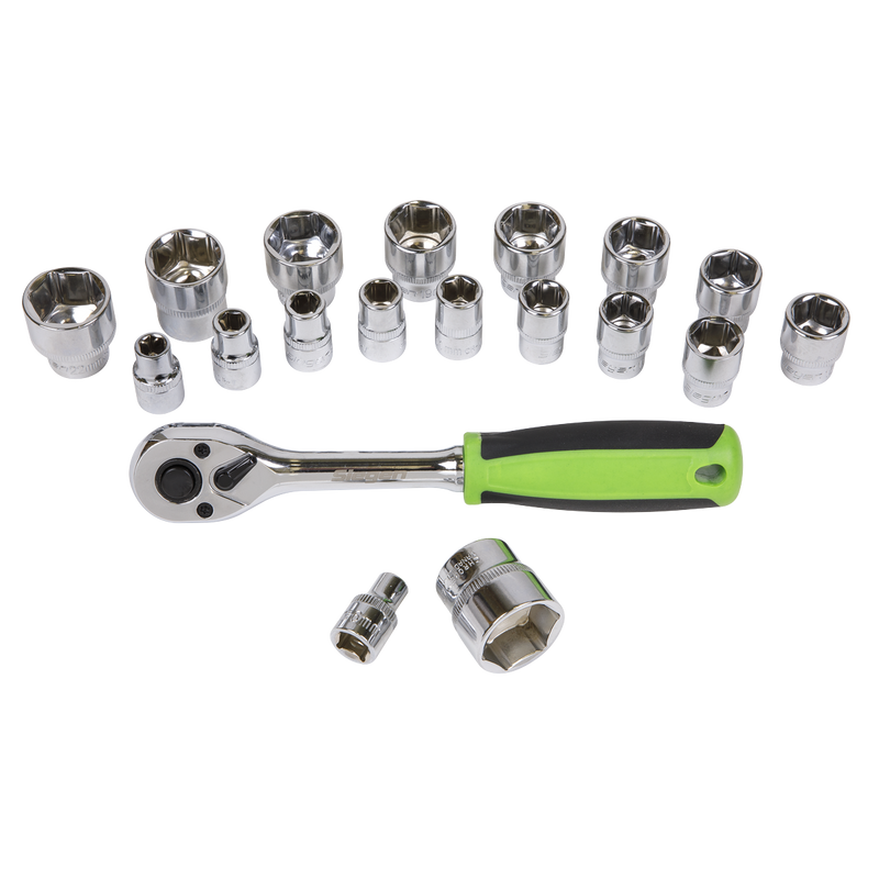 Sealey Siegen Socket Set 3/8" Drive 19 Piece - Chrome Vanadium Steel