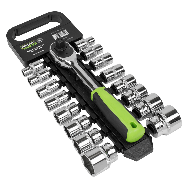 Sealey Siegen Socket Set 1/2" Drive 17 Piece with Ratchet Wrench