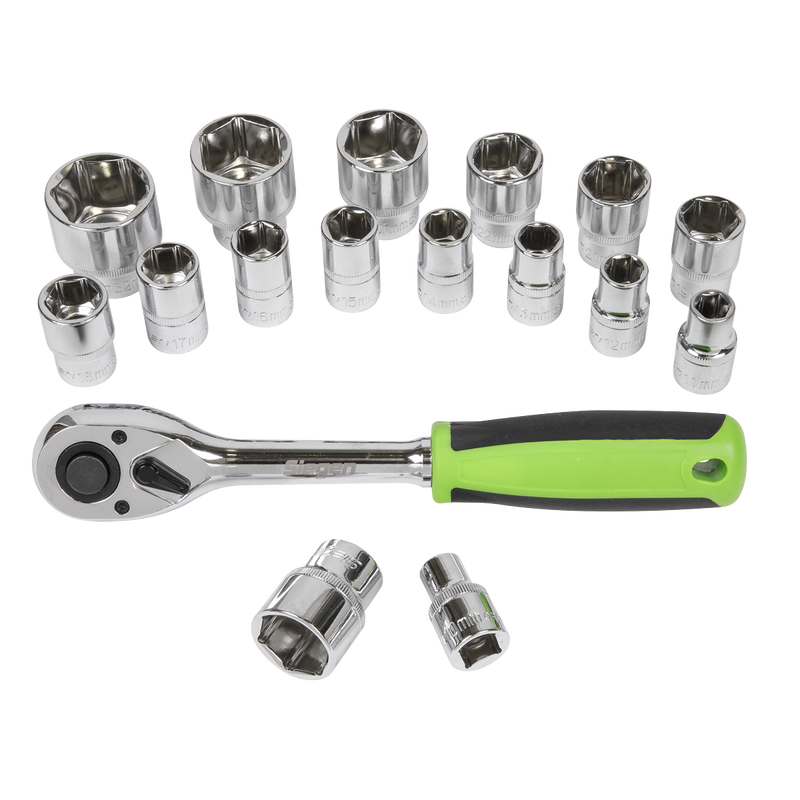 Sealey Siegen Socket Set 1/2" Drive 17 Piece with Ratchet Wrench