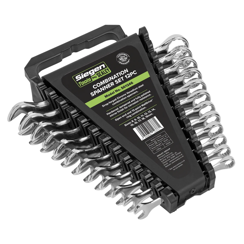 Sealey Siegen Combination Spanner Set 12 Piece 8-19mm