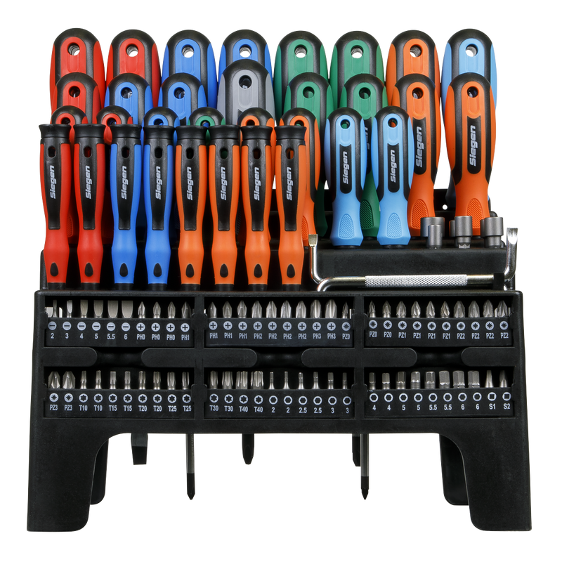 Sealey Siegen Screwdriver Bit & Nut Driver Set 100 Piece S01248