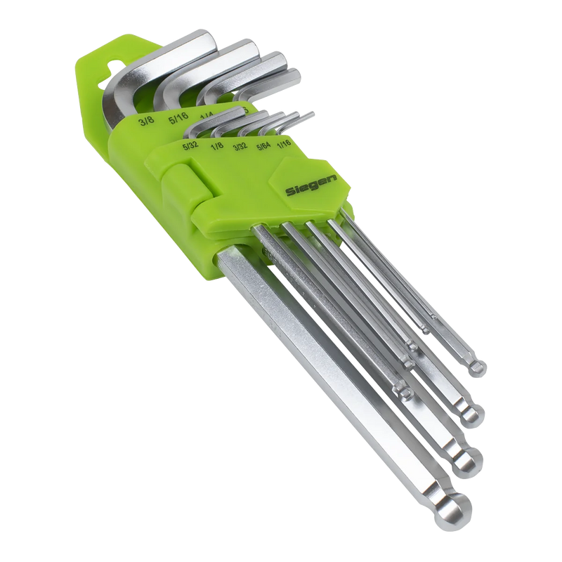Sealey Siegen Long Ball-End Hex Key Set 9 Piece 62.5-177mm