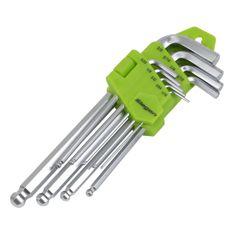 Sealey Siegen Long Ball-End Hex Key Set 9 Piece 62.5-177mm