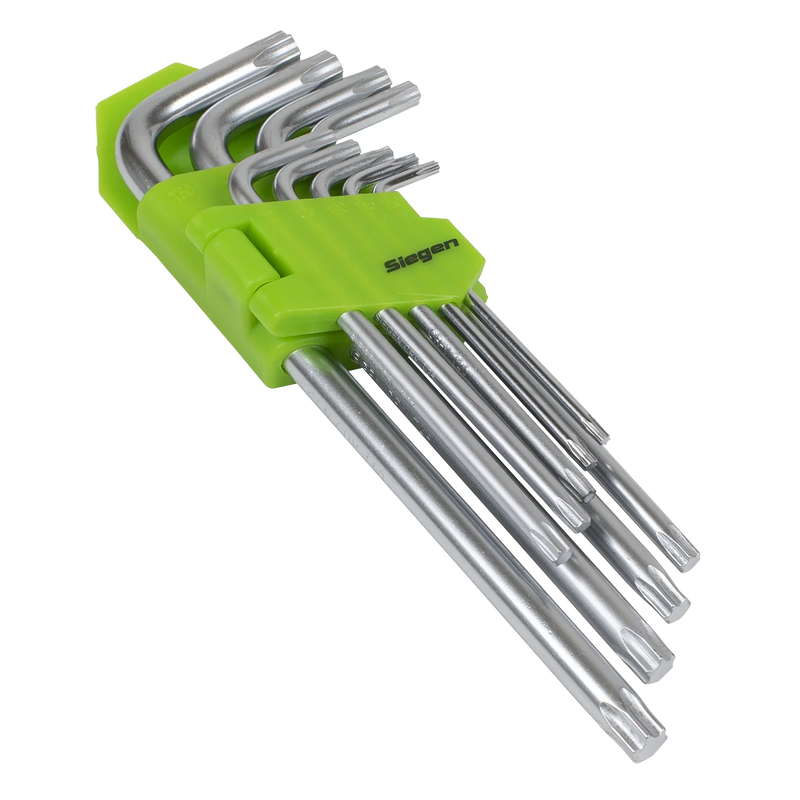 Sealey Siegen Long TRX-Star Key Set 9 Piece, Length 62.5-177mm