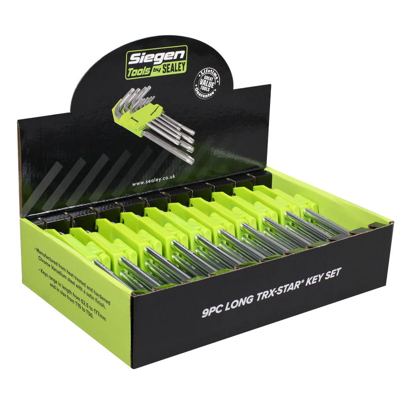 Sealey Siegen Key Set 9 Piece S01264 - Chrome Vanadium Steel