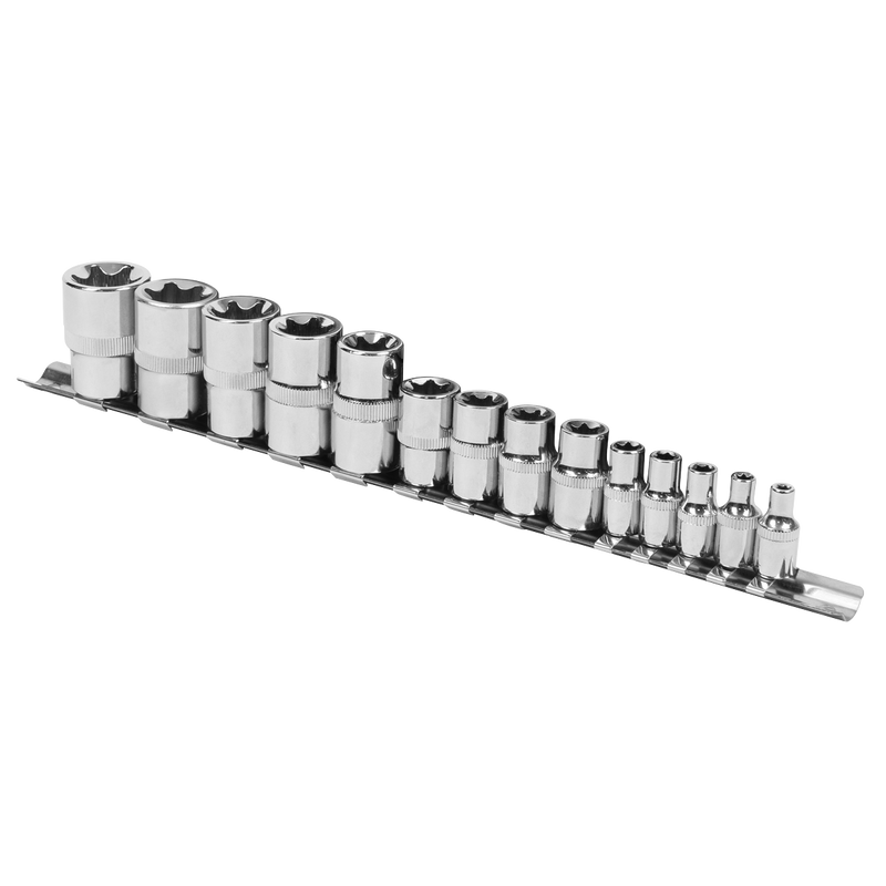Sealey Siegen Socket Set E4-E24 14 Piece 1/4", 3/8" & 1/2" Drive