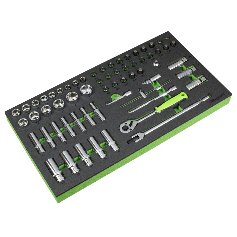 Sealey Siegen Socket Set 62 Piece 3/8"Sq Drive with Tool Tray