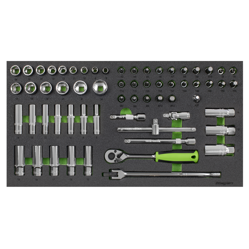 Sealey Siegen Socket Set 62 Piece 3/8"Sq Drive with Tool Tray