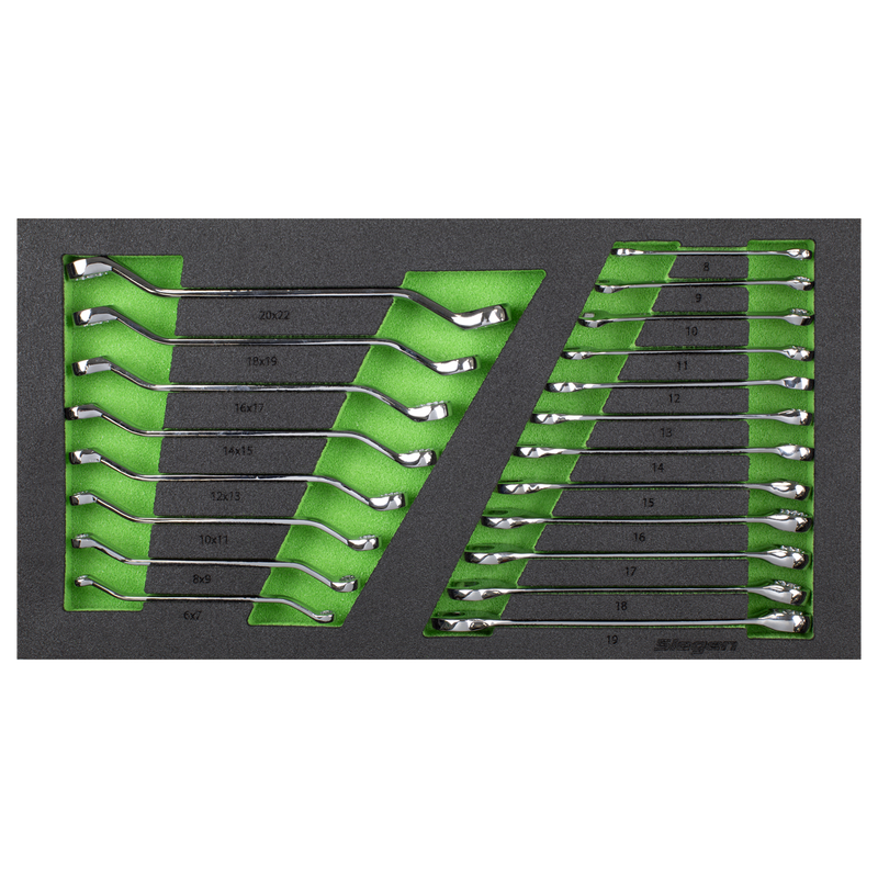 Sealey Siegen Combination & Deep Offset Spanner Set 20 Piece with Tool Tray